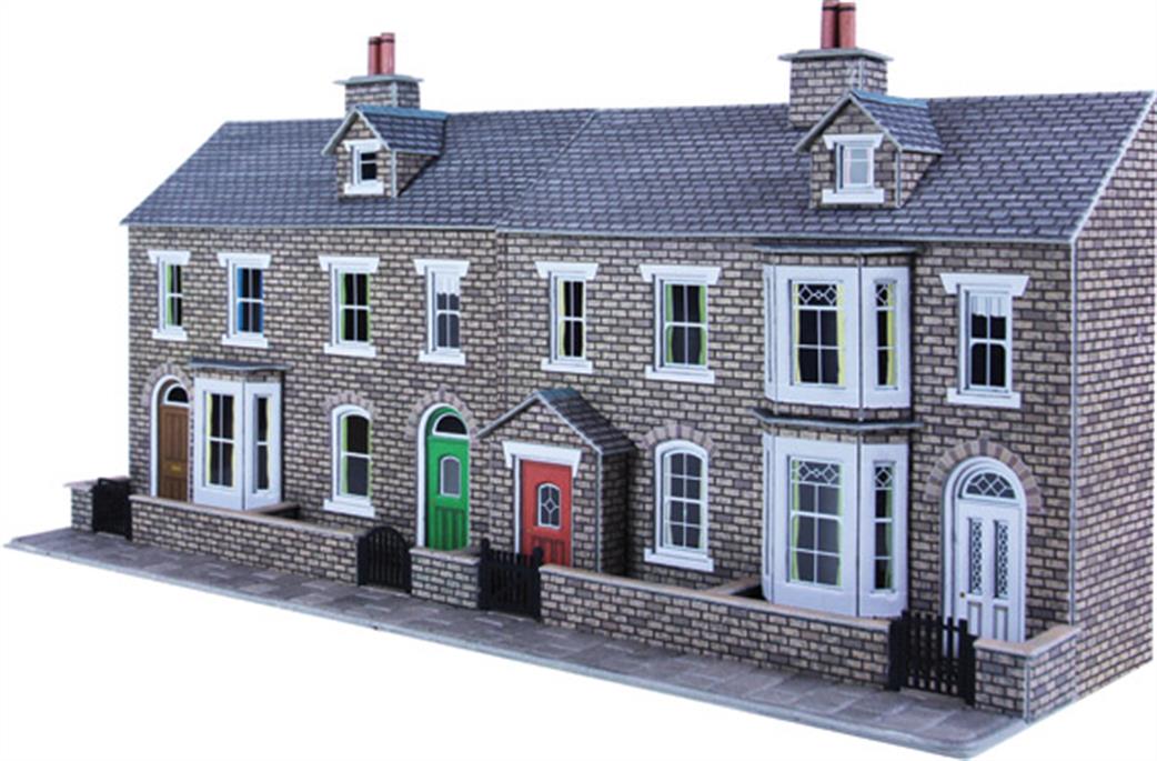 Metcalfe PO275 Low Relief Terraced House Fronts Stone Card Kit OO