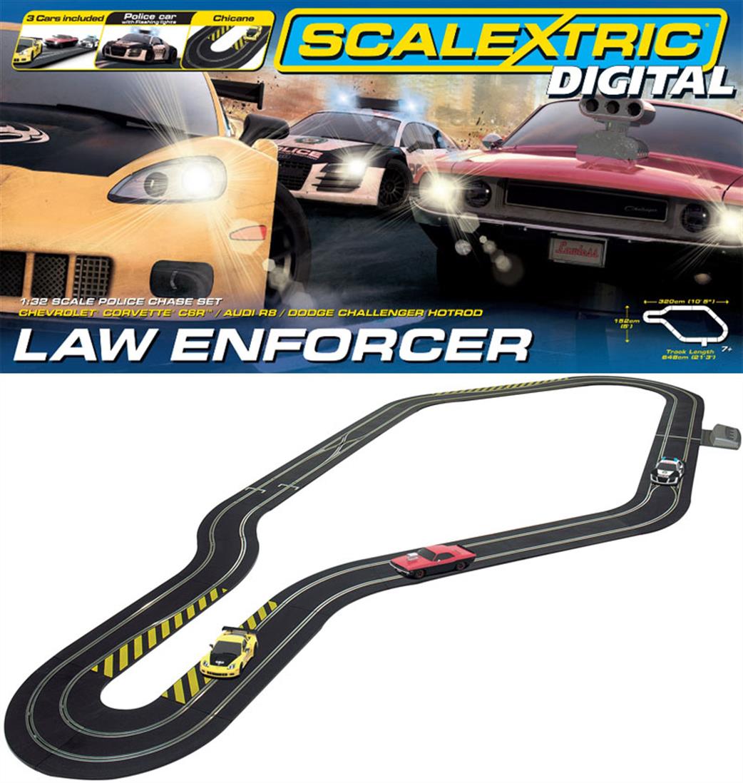 Scalextric 1/32 C1310 Digital Law Enforcer Slot Car Set