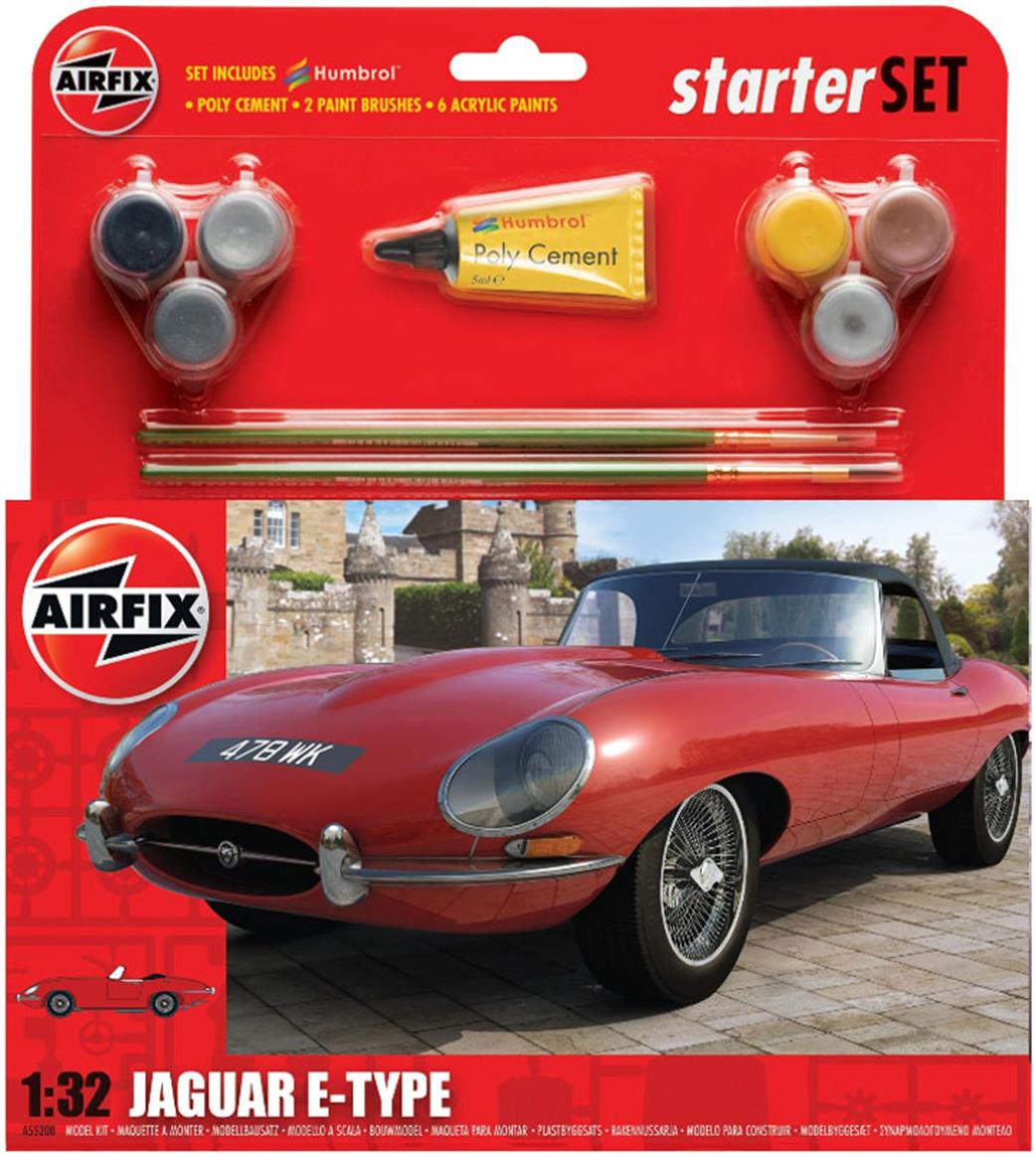 Airfix 1/32 A55200 Jaguar E Type Medium Starter Gift Set