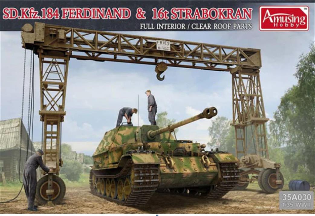 Amusing Hobby 1/35 35A030 German Sd.Kfz.184 Ferdinand & 16t Strobakran Kit
