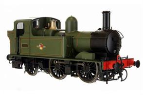A detailed model of these useful GWR small tank engines, equally at home with stopping services on mainlines and handling all services on many branchlines. The Dapol model features a diecast running plate for added weight, compensated chassis for smooth running and Dapols 'quick fit' DCC board.Unnumbered model finished in British Railways lined green livery with later lion holding wheel crests.