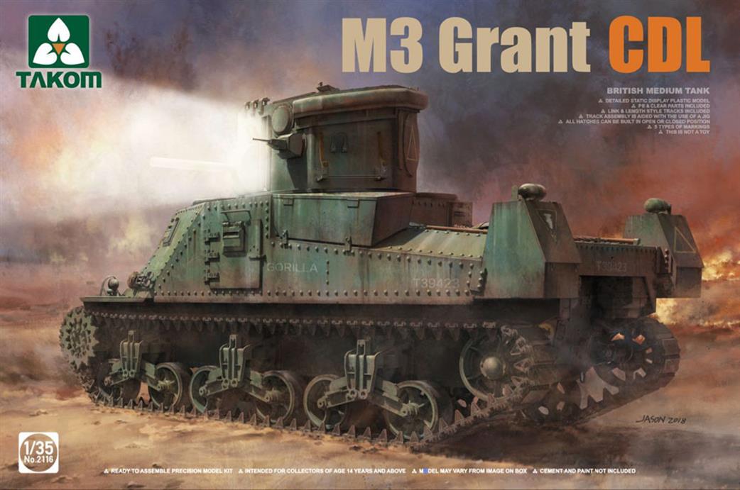 Takom 1/35 02116 M3 Grant CDL British Medium Tank Kit