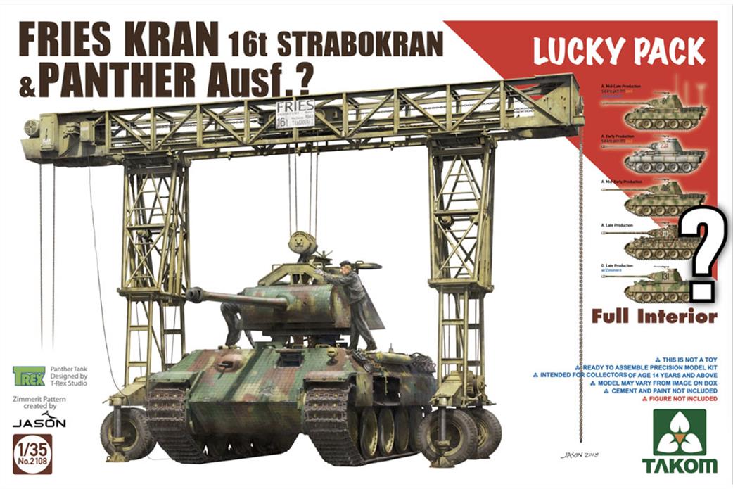 Takom 1/35 02108 Fries Kran 16t Strabokran 1943/44 Production with Panther full interior Bonus Kit