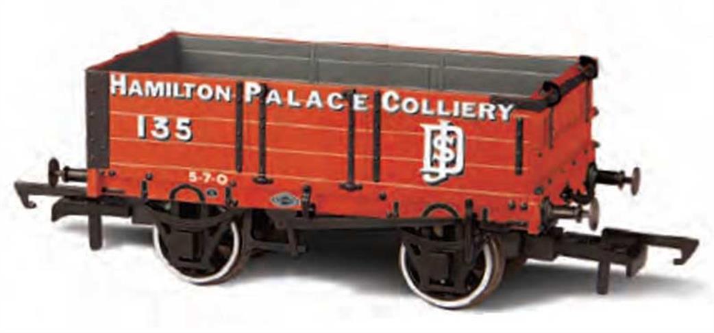 Oxford Rail OO OR76MW4004 Hamilton Palace Colliery 4 Plank Open Coal Wagon