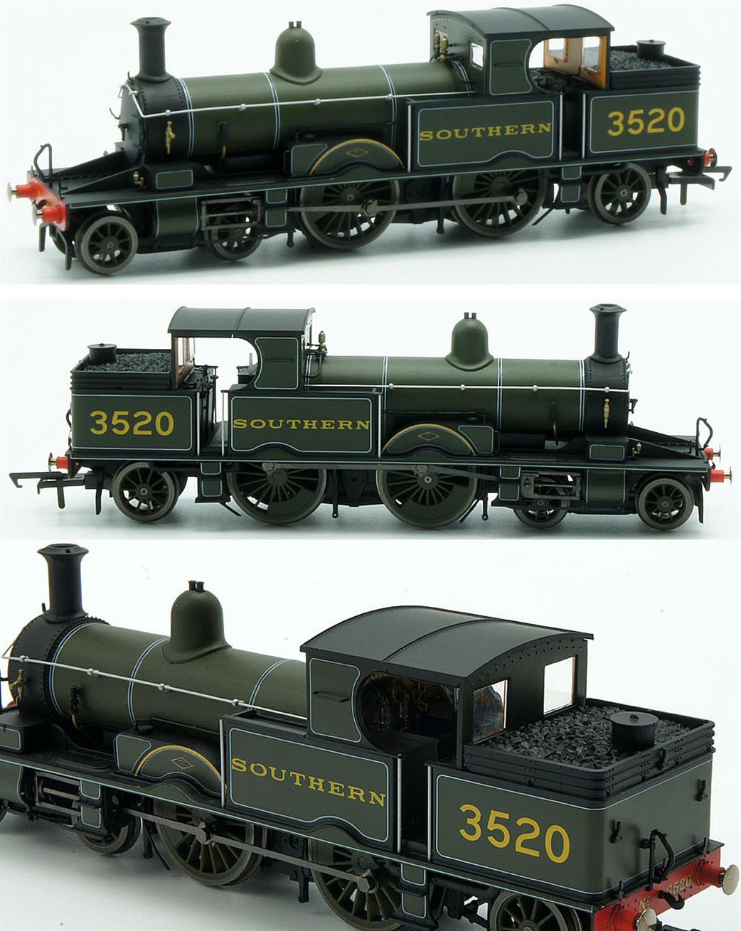 Oxford Rail OO OR76AR006 SR 3520 ex-LSWR Adams 4-4-2T Radial Tank Southern Maunsell Green