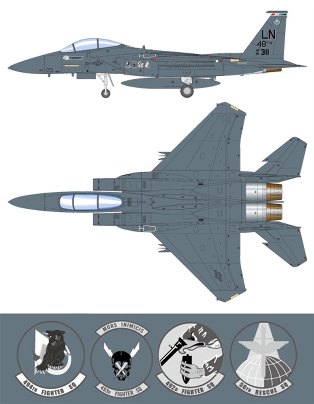 Easy Model 33301 F-15E Strike Eagle 91-311 LN 48FW Plastic Display Model 1/72
