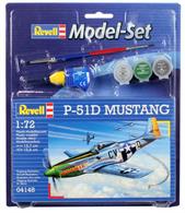 Revell 1/72 P-51D Mustang Model Set 64148Length 137mm Number of Parts 34 Wingspan 156mmComes with glue and paints to assemble and complete the model.