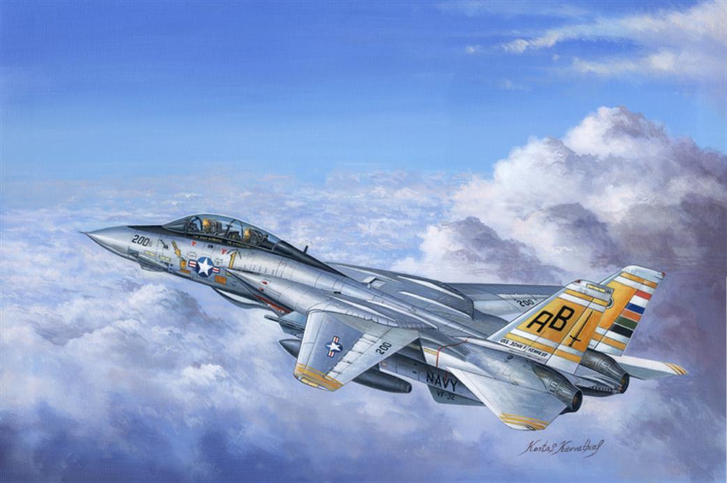 Hobbyboss 1/48 80366 F-14A Tomcat US Navy Fighter Jet Plastic Kit