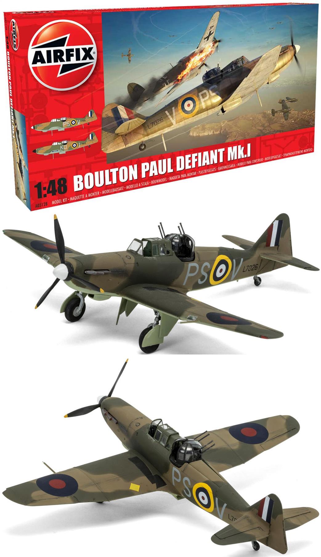 Airfix 1/48 A05128 Boulton Paul Defiant Mk1 WW2 Fighter Aircraft Kit