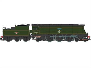 Expected spring 2020A new model of the Bulleid West Country and Battle of Britain class light pacific type locomotives in the original streamlined form.Model finished as British Railways 34066 Spitfire in lined green livery with later lion holding wheel crest.Era 5. Dcc Ready, Next18 decoder.