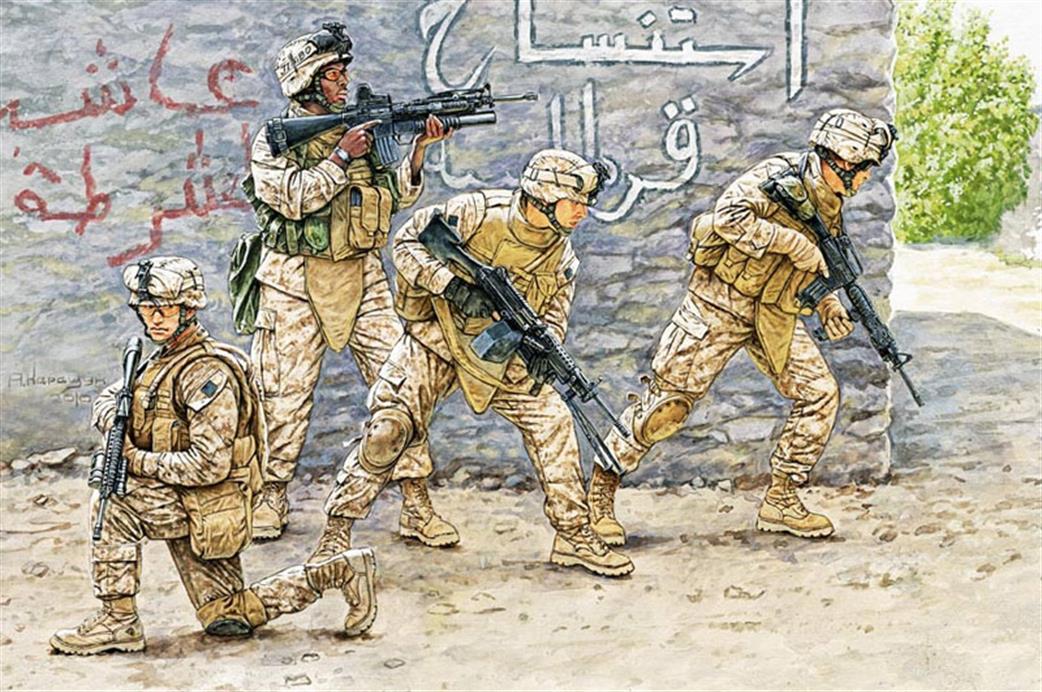 Master Box Ltd 1/35 MB3575 US Marine Corps Iraq 2009 4 piece Figure set