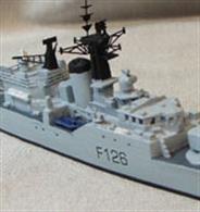 Resin kit of HMS Plymouth, the Type 12 Rothesay-class frigate that took part in the Falklands campaign in 1982. Resin and white metal parts, decals and etched brass detail parts. Assembly guide.