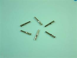 Pack of 6 Hornby style connector pins. Can be crimped or soldered onto the ends of wires.