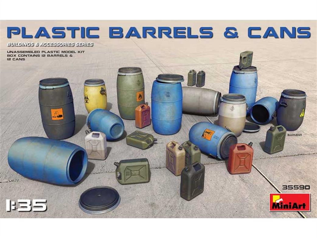 MiniArt 1/35 35590 Plastic Barrels And Cans Kit