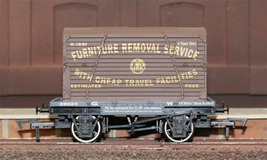 Dapol OO 4F-037-003 GWR Conflat Container Wagon with Furniture Removals Container