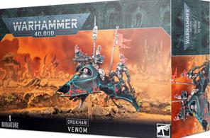 This multi-part plastic kit contains one Drukhari Venom in 62 components.It is supplied with a ball and socket flying stand and a large flying base. This miniature is supplied unpainted and requires assembl
