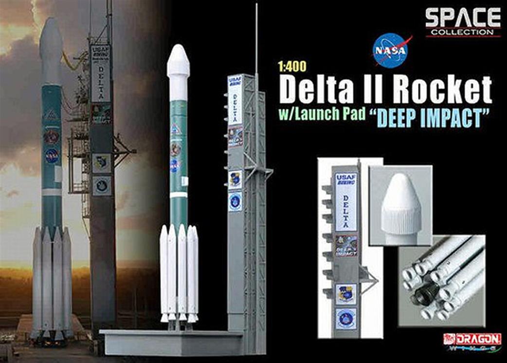 Dragon Wings 56243 USAF Delta II Rocket 'GPS-IIR-16' on launch Pad Deep Impact Comet Collider Mission 1/400