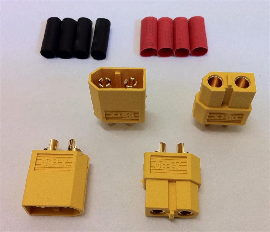 Logic RC  o-FS-XT60/02 XT60 Connectors With Heatshrink 2 pairs