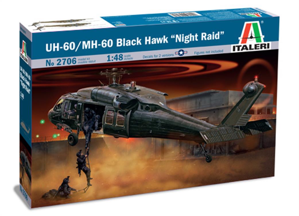 Italeri 1/48 2706 US UH-60A Black Hawk Night Raid Helicopter kit