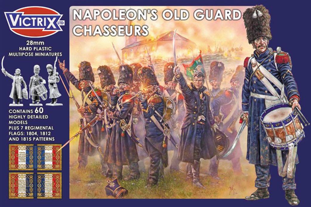 Victrix 28mm VX0011 Napoleons Old Guard Chasseurs Unpainted Plastic Figures