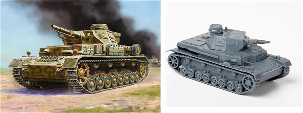 Zvezda 1/100 6151 German Panzer 4 Ausf D Tank Snap together Kit