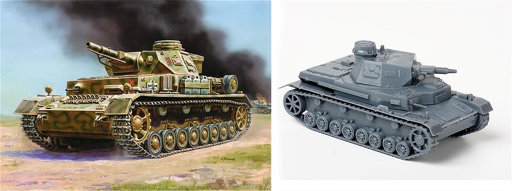 Zvezda 6151 German Panzer 4 Ausf D Tank Snap together Kit 1/100