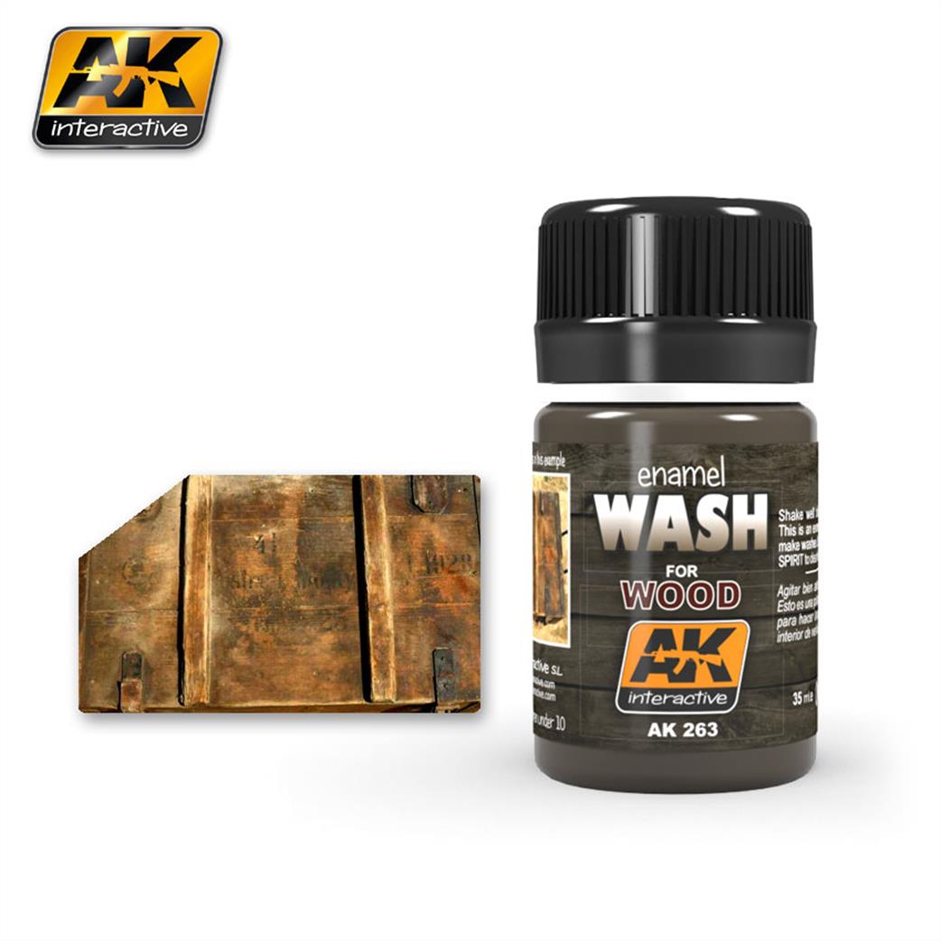 AK Interactive  AK263 Enamel Wash For Wood 35ml Bottle