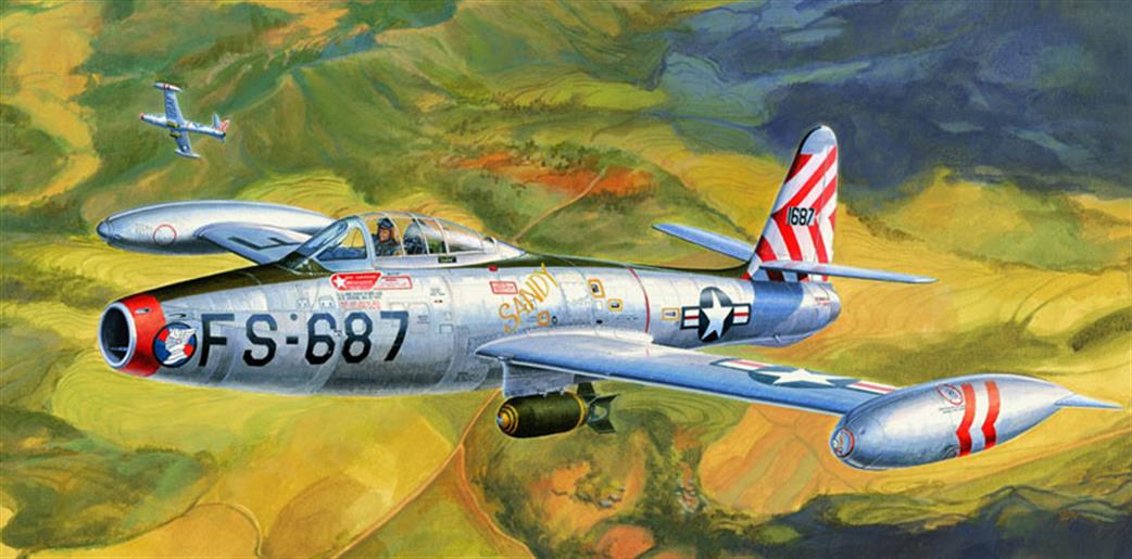 Hobbyboss 1/32 83207 F84E Thunderjet 1950's US Fighter Jet Plastic Kit