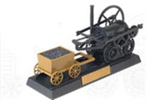 Academy Steam Locomotive Penydarren Plastic Kit 18133A spring-powered moving model of the Penydarren steam engine, the first successful steam locomotive engine built in 1804.This straightforward assembly kit constructs a moving replica recreating the action of the pistion and gears to drive the wheels. No glue is required to assemble the kit, the completed model being powered by a spring mechanism with the winder concealed beneath the boiler.Kit contains approx 30 parts. Suggested for ages 14 upwards.