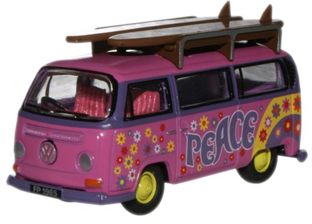 Oxford Diecast 1/76 76VW017 VW Minibus Surfboards Flower Peace