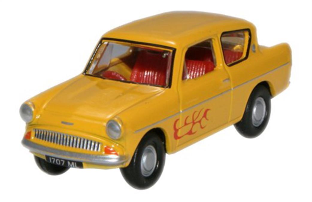 Oxford Diecast 76105008 Ford Anglia Yellow The Young Ones Model Car 1/76