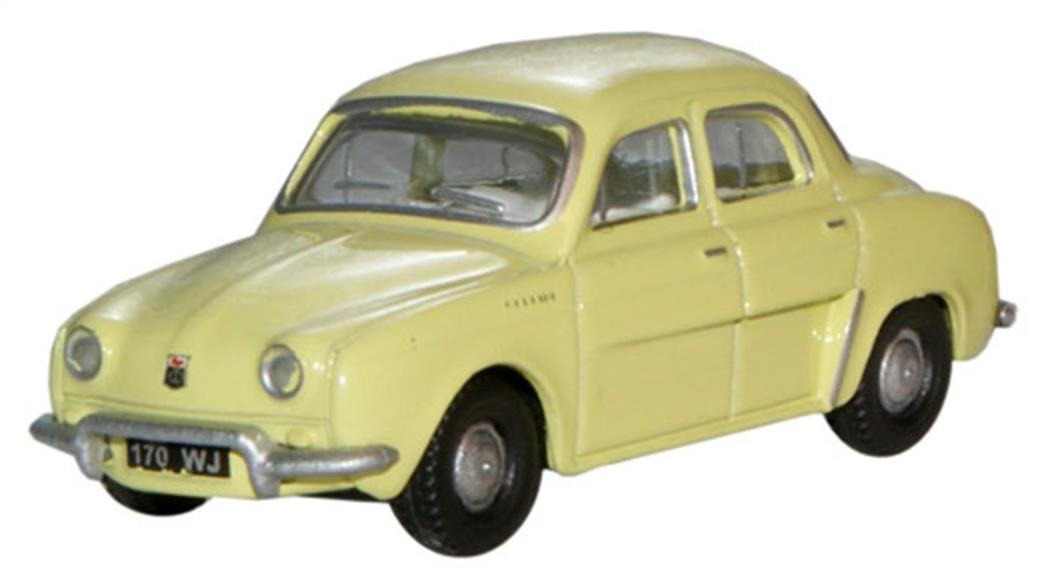 Oxford Diecast 76RD002 Renault Dauphine Yellow 1/76
