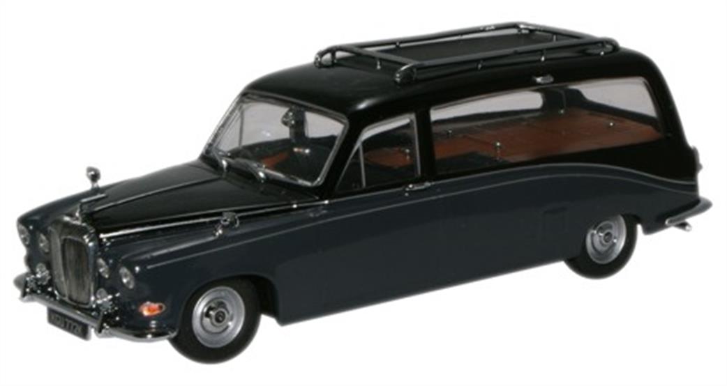 Oxford Diecast 1/43 DS008 Daimler Hearse Black/Carlton Grey