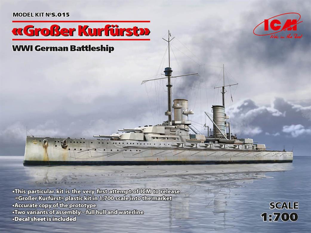 ICM 1/700 S.015 Grober Kurf  WW1 German Battleship Kit