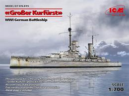 Großer Kurfürst” WWI German Battleship (full hull &amp; waterline)