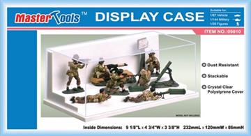 Display case with stepped base. Suitable for displaying 2 tiers of figures or small vehicles.Display Case 232 x 120 x 86mm