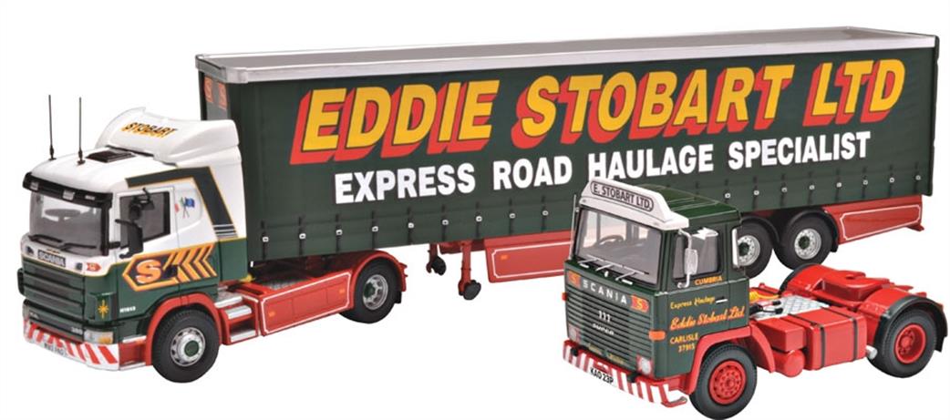 Corgi 1/50 CC99203 Edward Stobart 1954-2011 Commemorative Set, Scania 4 Series with Curtainside and Scania 111 Tractor Unit
