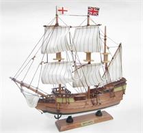 Tasma Products Mayflower Starter Boat KitThe starter boat kits are a great introduction to model boat and ship building.The Mayflower was an English&nbsp;merchant ship built in the early 1600s and purchased by English Separatist 'Pilgrims'&nbsp;to carry them to the 'new world' of North America in 1620.The kit contains a pre-formed hull and pre-cut wood parts along with fittings, rigging, sails, glue, sandpaper and an instruction sheet to guide the assembly of the model. Even paints and a brush are included.Finished model 33 x 7 x 33cm
