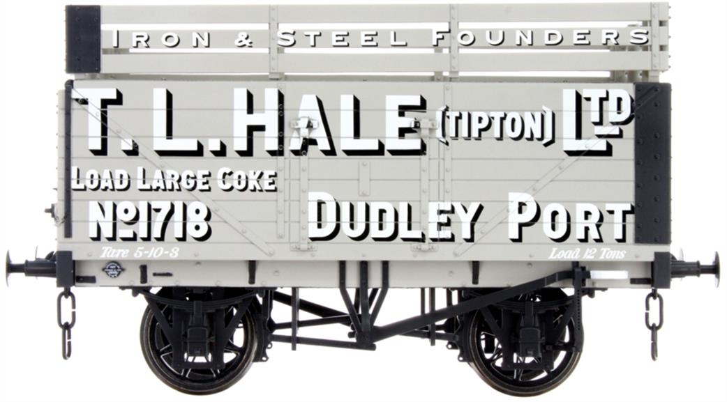 Dapol Lionheart Trains O Gauge LHT-F-073-002 Hale 7 Plank Open Wagon 1718 with Coke Rails RTR