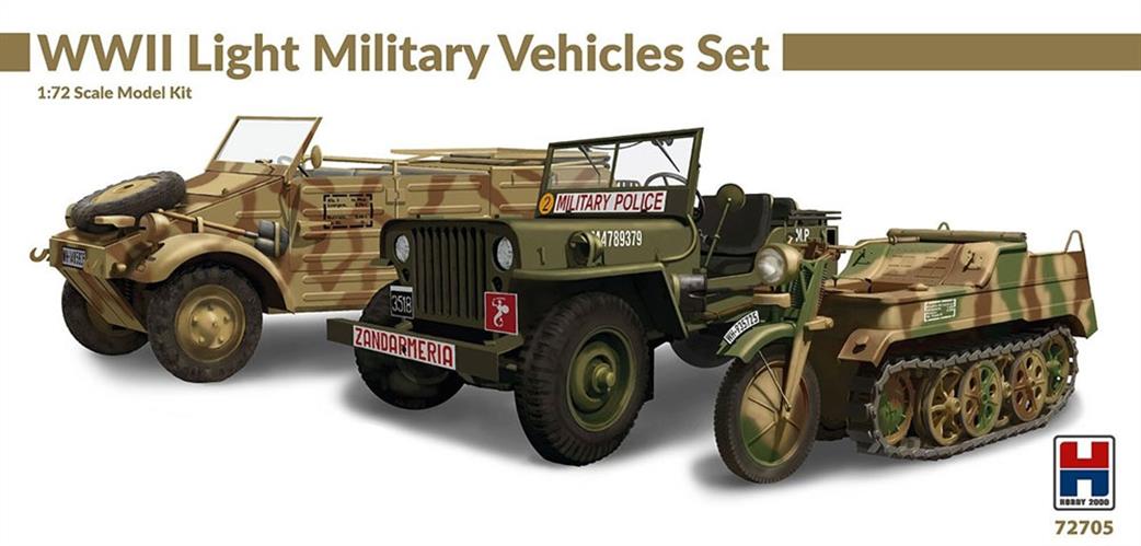 Hobby 2000 72705 WW2 Light Military Vehicles Set 1/72