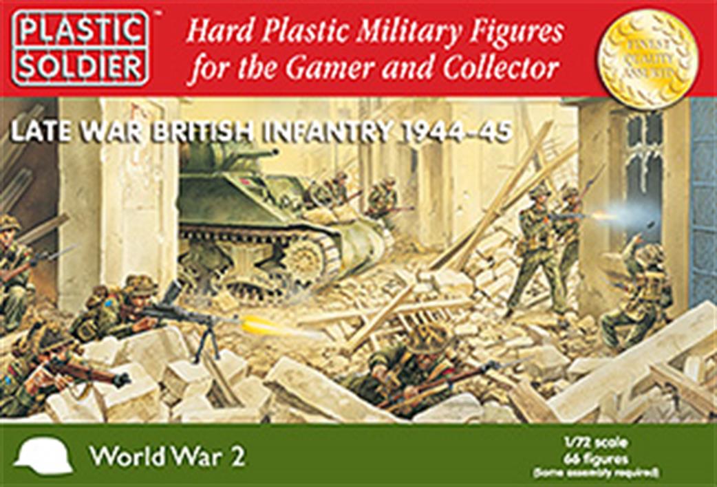 Plastic Soldier 1/72 WW2020002 Late War British Infantry 1944-45 66 Unpainted Hard Plastic Figures