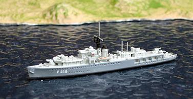 Formerly HMS Flamingo, a Black Swan class sloop, this model shows her in her training role.