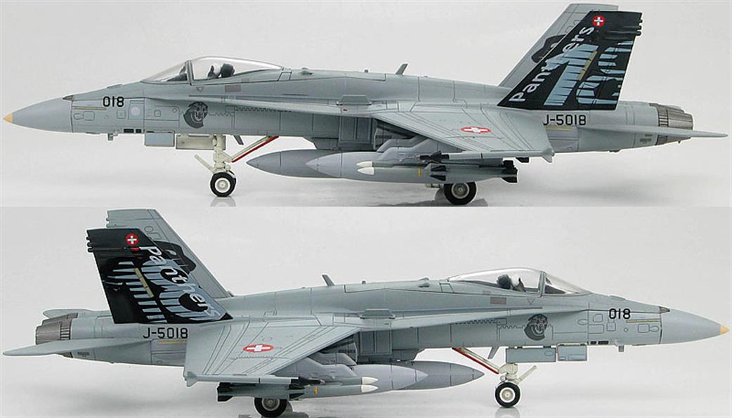Hobby Master HA3507 McDonnell Douglas F/A-18c J-5018, 18th Sqn Panther, Swiss Air Force, Nov 2009 1/72