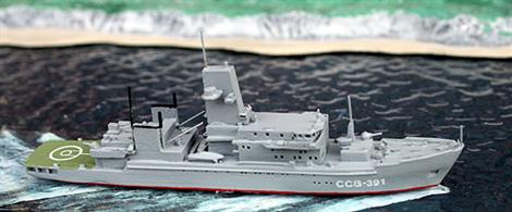 A 1/1250 scale painted &amp; finished metal model of a Kamchatka-class Russian patrol ship.