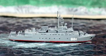 A 1/1250 scale, painted &amp; finished metal model of a Russian Gorya-class vessel.