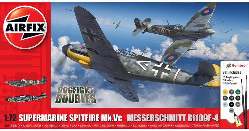 Airfix 1/72 A50194 Supermarine Spitfire Mk.Vc vs Bf109F-4 Dogfight Double Gift Set