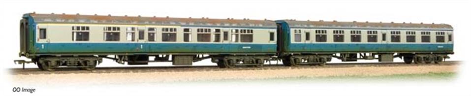 A pack of two BR Mk.1 coaches finished in BR blue and grey livery and numbered in the departmental ADB series to match coaches used in the Doncaster works locomotive test train.Works test train coaches were part of the engineers fleet, though often retaining passenger livery these coaches were not for passenger use but used as a load for controlled testing of overhauled locomotives. The interiors may be unchanged, stripped out or replaced with weights to provide a known load, a newly overhauled locomotives' performance could be checked with a series of controlled test runs before the loco was returned to service. An excellent excuse for an unusual locomotive to turn up 'on test'!