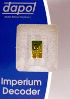 Dapols Imperium 2 decoder is the Next18 connection version of the Imperium series of small size 6 function MTC decoders offering a 1amp rating, 2amp peak and 100mA function output.Decoder size to be confirmed. The 21 pin version measures 15mm across the connector, 17mm length. 10 years warranty against failure in normal use.