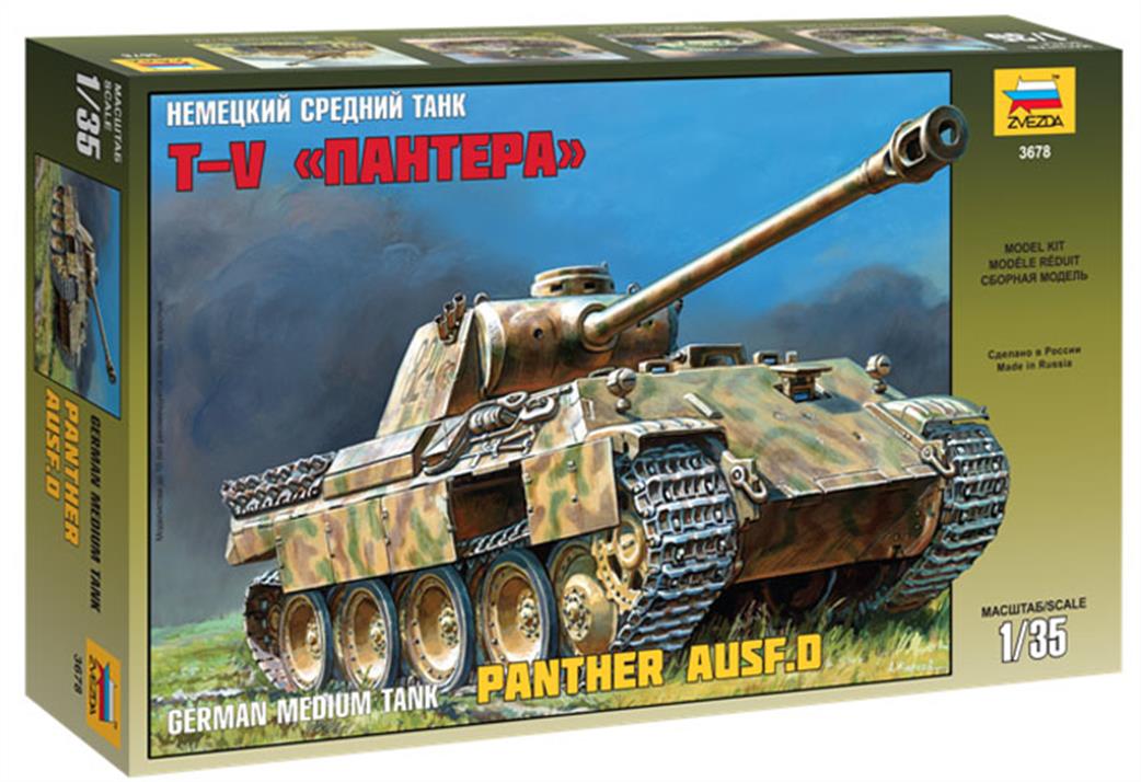 Zvezda 1/35 3678 German Pz.LPFW. V Panther Ausf D Tank Kit