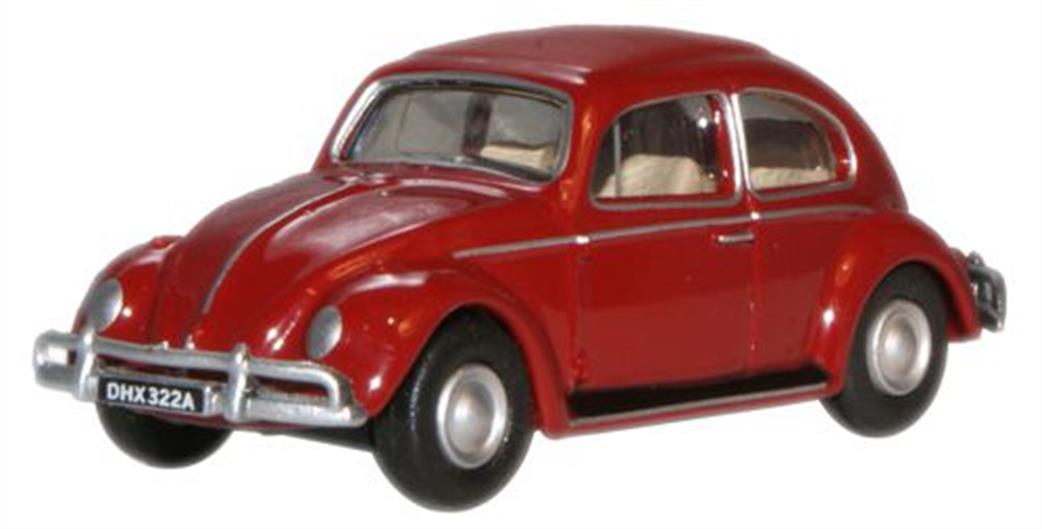 Oxford Diecast 1/76 76VWB002 Ruby Red VW Beetle